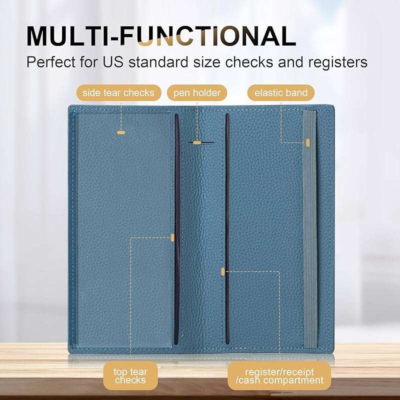 CASMONAL Checkbook Covers for Personal Checkbook Holder RFID Premium Vegan Leather Checkbook Cover for Duplicate Checks - Image 2