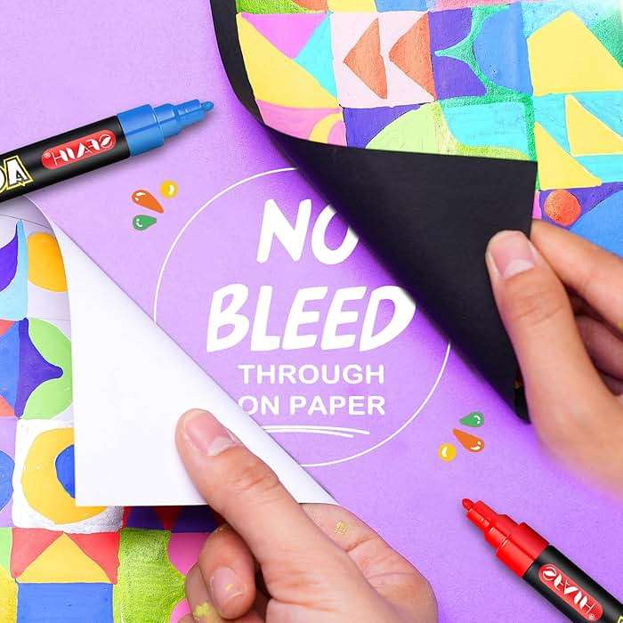 SFAIH Acrylic Creative Markers - 3mm Replaceable Nibs 36 Colors, Large Ink Capacity, Ultra-High Coverage, Non-Bleeding Water-Based Ink, Drawing Markers for Art Supplies, Wood, Fabric, Rock Painting - Image 2