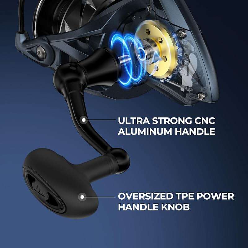 KastKing ReKon Saltwater Spinning Fishing Reel – Up to 55LBs Max Drag Big Game Fishing Reel - Innovative NyliTech Body- Water Resistant - MaxiDur 5+1+1 Corrosion-Resistance Bearing System - Image 11