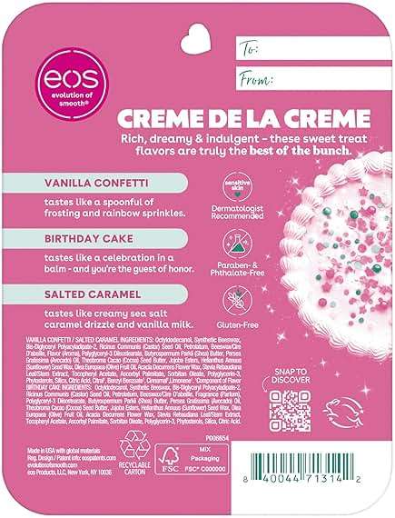 eos 24H Moisture Super Balm Minis- Crème de la Crème, Limited-Edition Lip Mask, Lip Mask, Made for Sensitive Skin, Shea Butter, Variety Pack, 0.169 fl oz, 3-Pack - Image 8