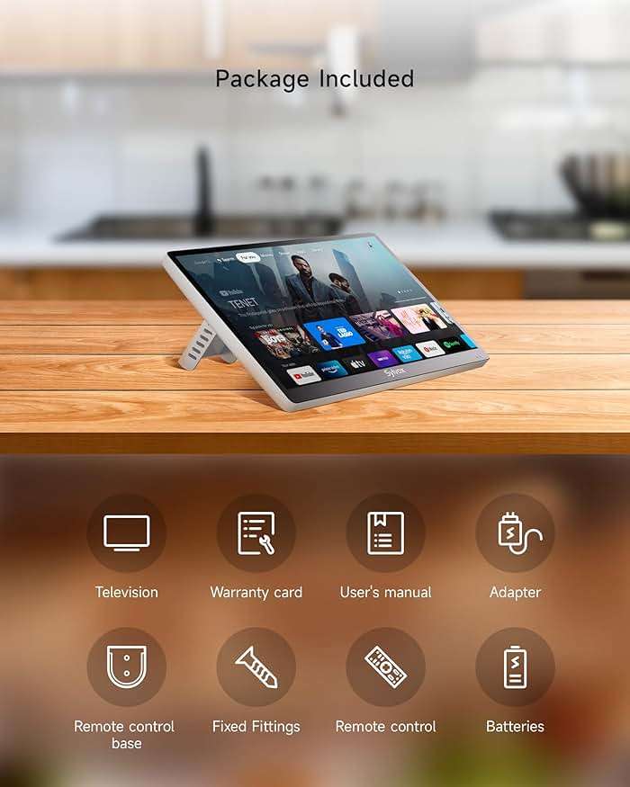 SYLVOX Kitchen TV, Small Smart TV for Kitchen, 15.6 inch 1080P Full HD Under Cabinet TVs, Google Smart Television with Voice Remote Control WiFi Bluetooth Chromecast 2 Speakers, Compact & Foldable - Image 10