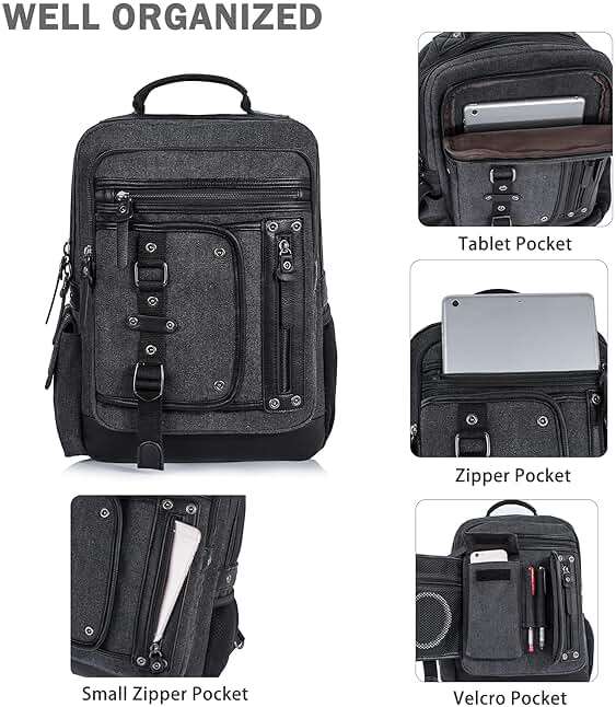 Schkleier Messenger Bag for Men Canvas Sling Bag Crossbody Backpack Laptop Shoulder Bag Hiking Daypacks Casual Tactical - Image 5