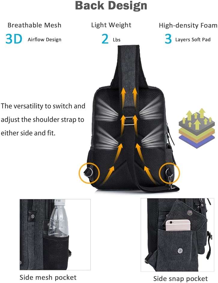 Schkleier Messenger Bag for Men Canvas Sling Bag Crossbody Backpack Laptop Shoulder Bag Hiking Daypacks Casual Tactical - Image 6