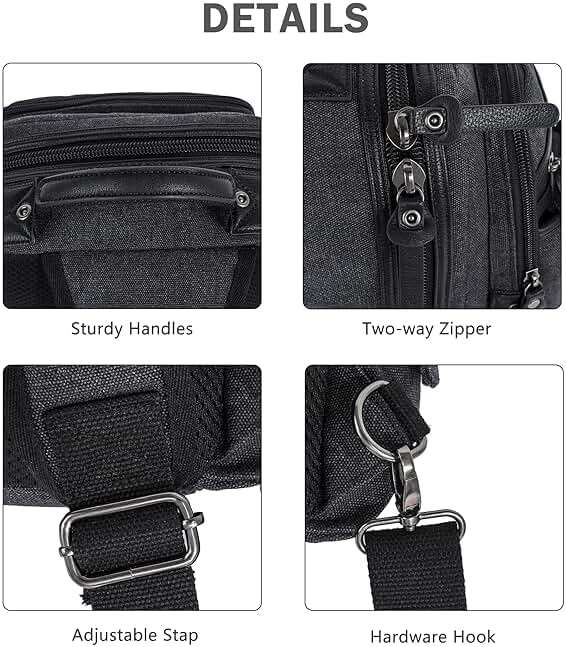 Schkleier Messenger Bag for Men Canvas Sling Bag Crossbody Backpack Laptop Shoulder Bag Hiking Daypacks Casual Tactical - Image 7