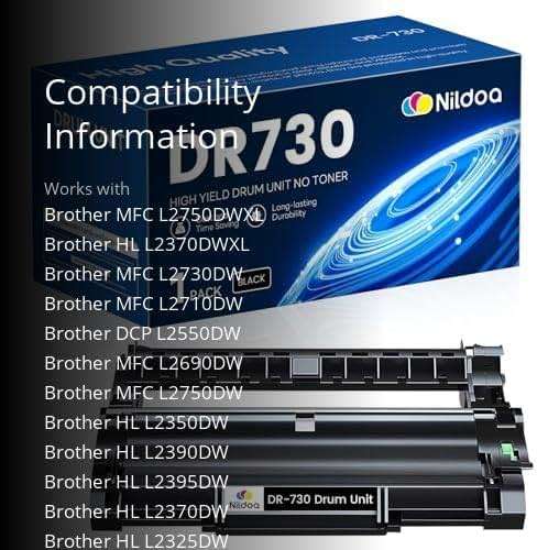 DR-730 DR730 Drum Unit [Not Toner] Replacement for Brother DR730 DR-730 DR 730 HL-L2370DW MFC-L2710DW MFC-L2750DW Printer Drum, 1 Pack - Image 3