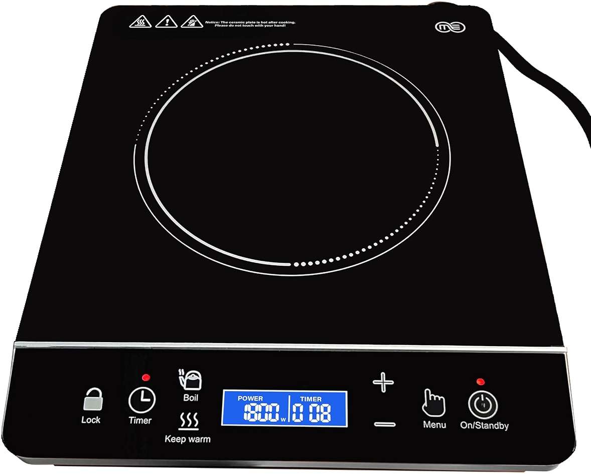 OMEO Portable Induction Cooktop Hot Plate Countertop Burner 1800 Watts Induction Burner with LCD Sensor Touch, LED Display, 10 Temperature Levels, Child Safety Lock, Auto Shutoff Function - Image 1