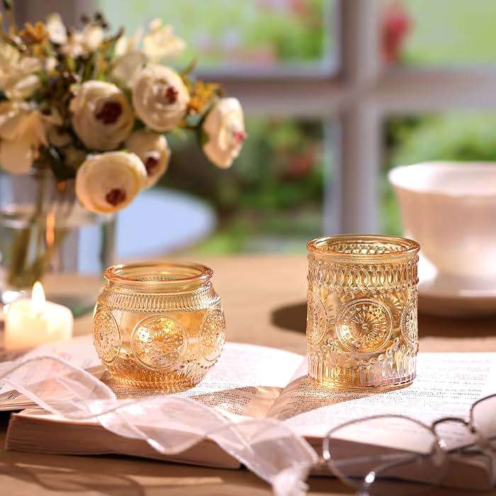 48Pcs Gold Votive Candle Holders - Glass Candle Holder Bulk for Table Centerpiece, Tea Lights Candle Holders for Home, Christmas Party & Wedding Shower - Image 6