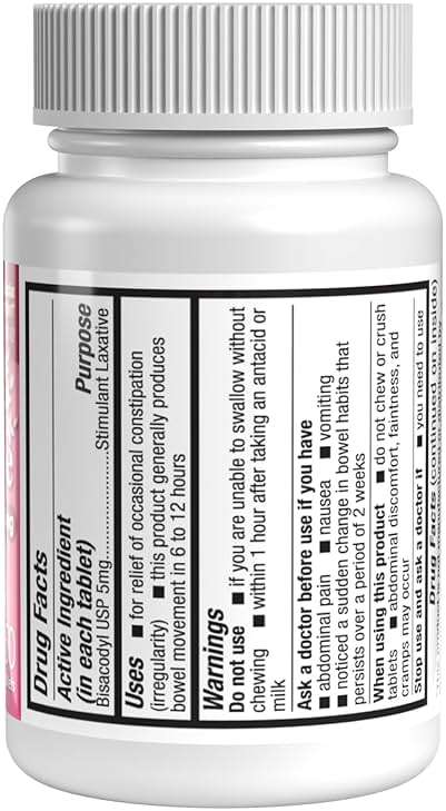 HealthA2Z® Woman's Gentle Laxative | Bisacodyl Stimulant Laxative 5mg | Constipation Relief | Gentle and Reliable | Overnight Relief (150 Tablets) - Image 2
