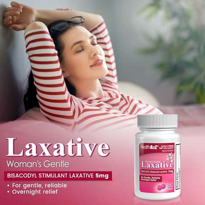 HealthA2Z® Woman's Gentle Laxative | Bisacodyl Stimulant Laxative 5mg | Constipation Relief | Gentle and Reliable | Overnight Relief (150 Tablets) - Image 6