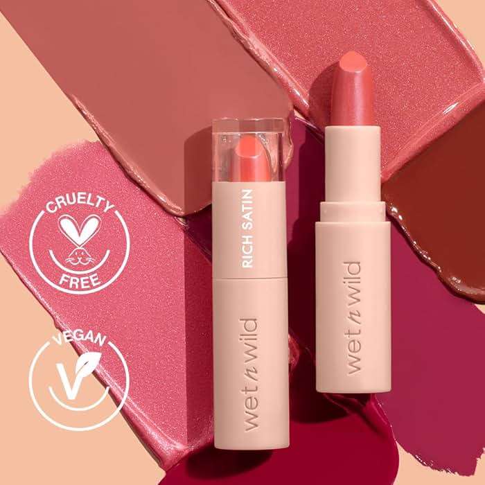 wet n wild Mega Last Rich Satin Lip Color, Rich Creamy Color with Satin Finish, Infused with Vitamin E & Moisturizing Argan Oil, Lightweight, Silky-Smooth, Vegan & Cruelty-Free - Hush Lil' Beige - Image 6