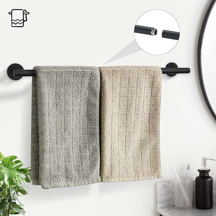 TURS Matte Black Bathroom Hardware Set 5 Piece, SUS304 Stainless Steel Bath Towel Bar Set, 24 Inch Bathroom Accessories Kit Wall Mounted - Image 2