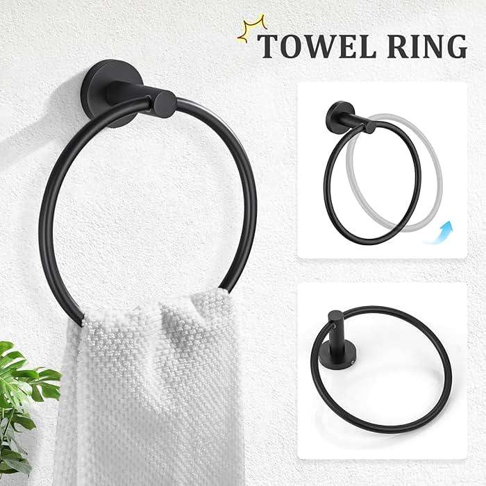 TURS Matte Black Bathroom Hardware Set 5 Piece, SUS304 Stainless Steel Bath Towel Bar Set, 24 Inch Bathroom Accessories Kit Wall Mounted - Image 4