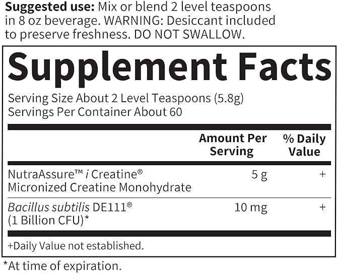 Creatine Monohydrate Powder for Women and Men by Garden of Life, Micronized Pre Workout with Probiotics for Muscle, Strength, Performance, Sport Amino Energy, About 60 Easy to Mix Unflavored Servings - Image 6