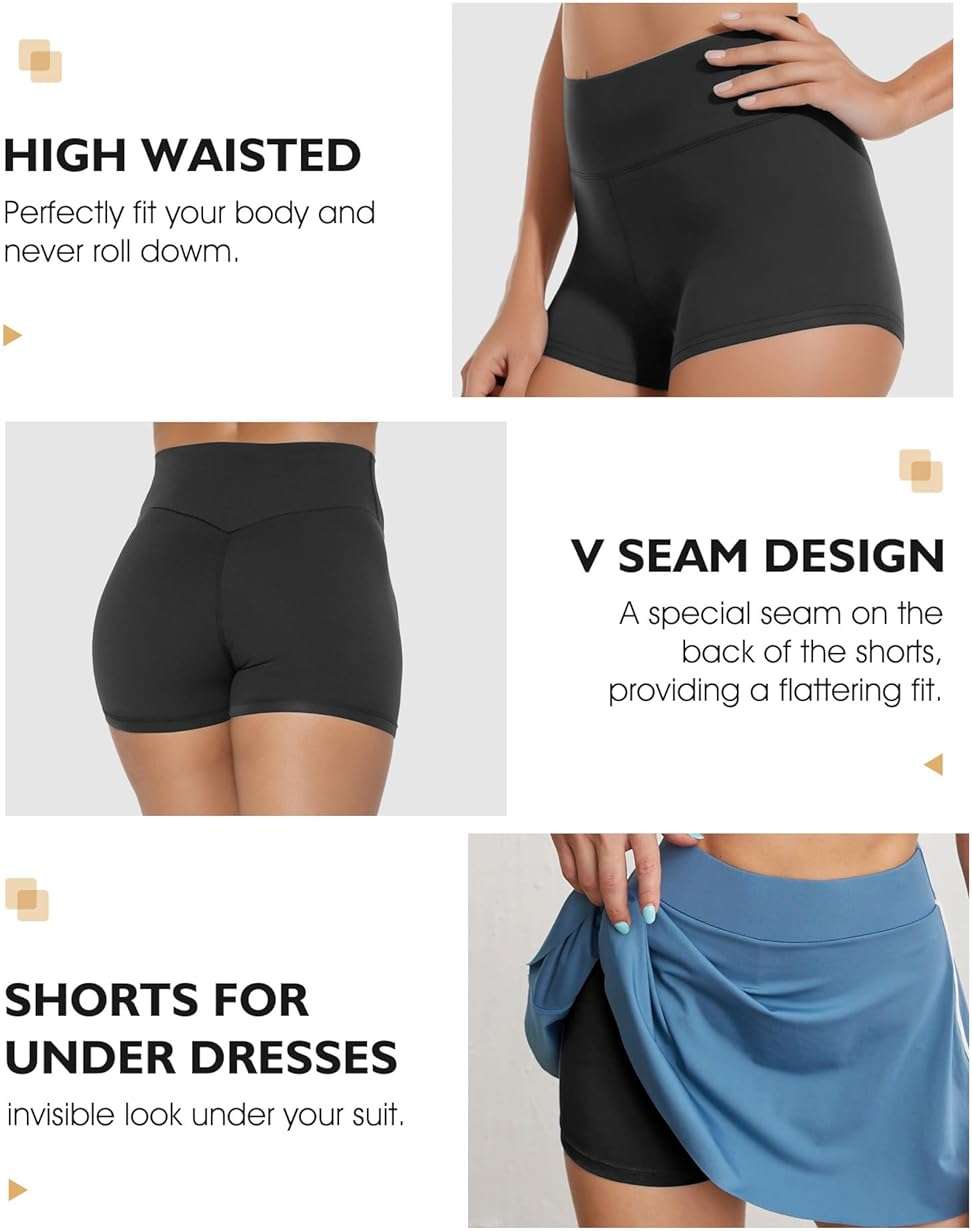 Buauty Women's Biker Shorts 2.5" High Waisted Tummy Control Workout Gym Spandex Booty Yoga Volleyball Shorts - Image 5