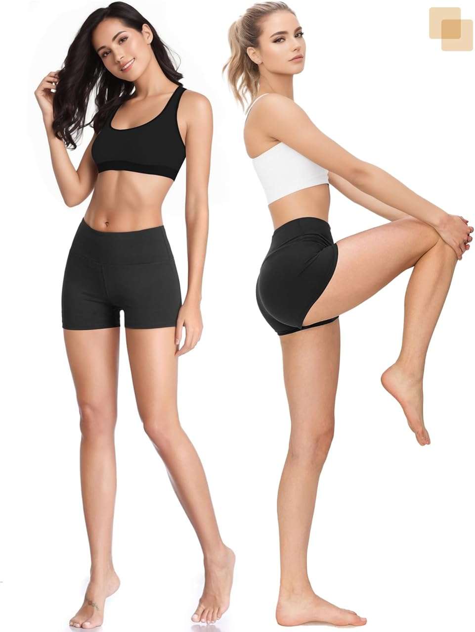 Buauty Women's Biker Shorts 2.5" High Waisted Tummy Control Workout Gym Spandex Booty Yoga Volleyball Shorts - Image 6