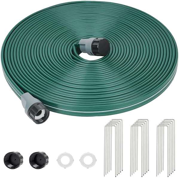 DXront Sprinkler Soaker Hose 50ft for Garden Lawn, Watering Pipe with Holes, High-Efficiency Water-Saving Garden Irrigation System, Drip Hose Sprinkler - Image 1