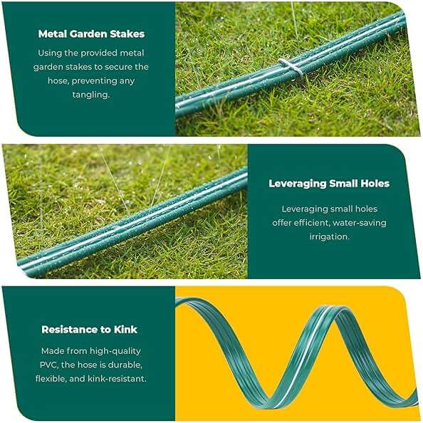 DXront Sprinkler Soaker Hose 50ft for Garden Lawn, Watering Pipe with Holes, High-Efficiency Water-Saving Garden Irrigation System, Drip Hose Sprinkler - Image 4