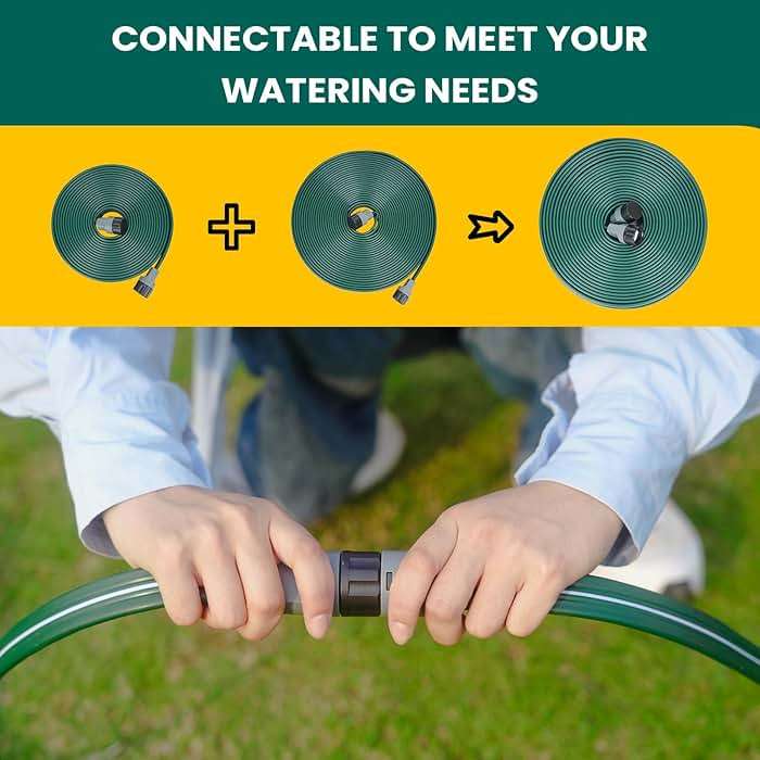 DXront Sprinkler Soaker Hose 50ft for Garden Lawn, Watering Pipe with Holes, High-Efficiency Water-Saving Garden Irrigation System, Drip Hose Sprinkler - Image 5