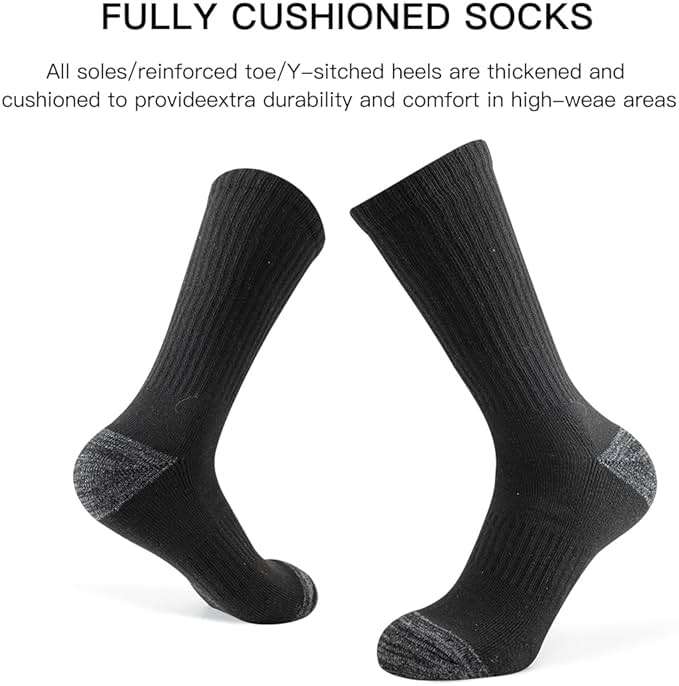 JOYNÉE 8 Pairs Mens Crew Cushion Socks Work Athletic Running Socks Casual Breathable Socks for Men,Sock Size:10-13 - Image 6