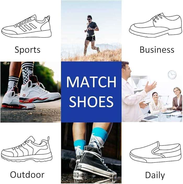 JOYNÉE 8 Pairs Mens Crew Cushion Socks Work Athletic Running Socks Casual Breathable Socks for Men,Sock Size:10-13 - Image 7