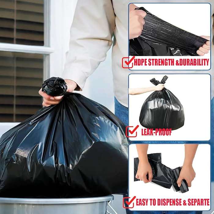 BEIDOU-PAC 13 Gallon Trash Bags, 250 Count Black Tall Kitchen Garbage bags, Multi-purpose Trash Can Bin Liners for Bathroom, Office, Industrial, Commercial, Janitorial, Municipal, Recycling - Image 6