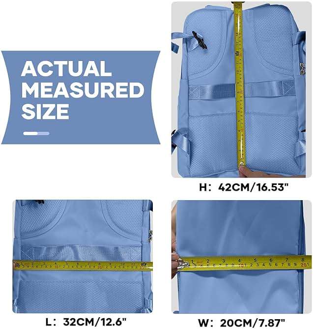 coowoz Travel Backpack for Women Men,Carry On Backpack,Hiking Backpacks Outdoor Sports Rucksack Casual Daypack Travel Essentials Sky Blue - Image 9