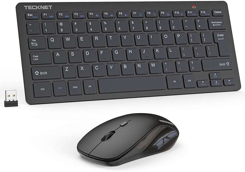 TECKNET Wireless Keyboard and Mouse Combo, Mini Cordless Computer Keyboard and Mouse Set 2.4GHz, Silent Adjustable 1600 DPI, Quiet Click, Lag-Free for Computer, Laptop, PC, Windows, Mac, Chrome OS - Image 1