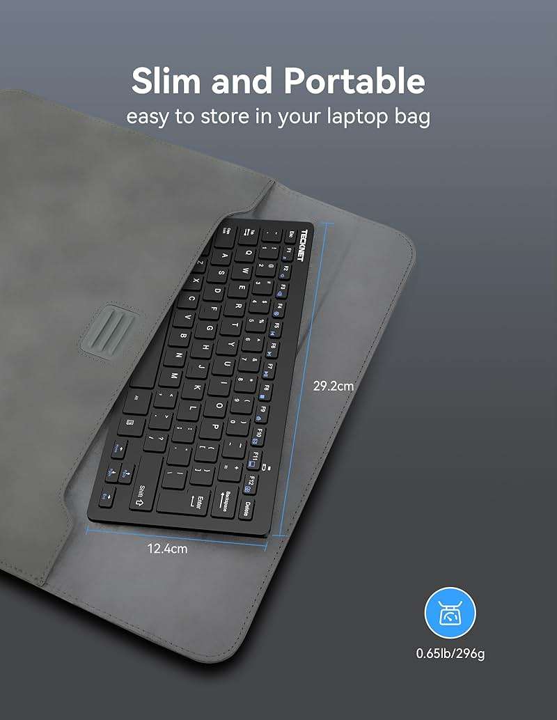 TECKNET Wireless Keyboard and Mouse Combo, Mini Cordless Computer Keyboard and Mouse Set 2.4GHz, Silent Adjustable 1600 DPI, Quiet Click, Lag-Free for Computer, Laptop, PC, Windows, Mac, Chrome OS - Image 3
