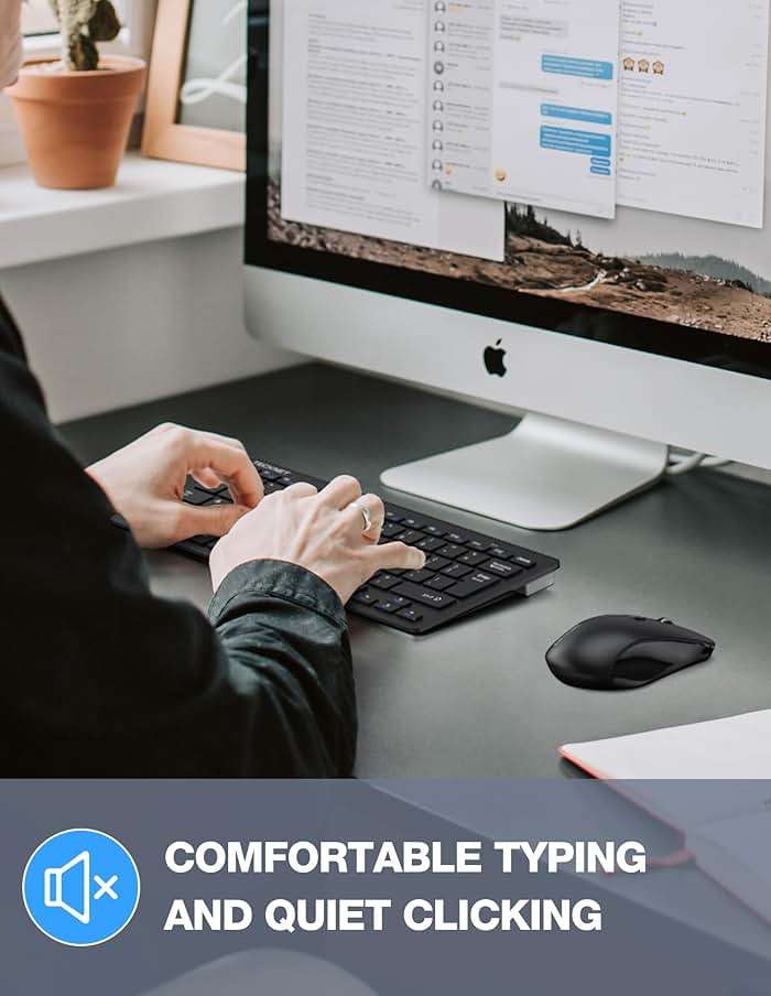 TECKNET Wireless Keyboard and Mouse Combo, Mini Cordless Computer Keyboard and Mouse Set 2.4GHz, Silent Adjustable 1600 DPI, Quiet Click, Lag-Free for Computer, Laptop, PC, Windows, Mac, Chrome OS - Image 7