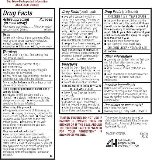 HealthA2Z® Fluticasone Propionate Nasal Spray | 50 mcg per Spray | 24 Hour Allergy Relief | 144 Sprays | 0.62 fl oz. (18.2mL) (0.62 fl oz. (Pack of 1)) - Image 2