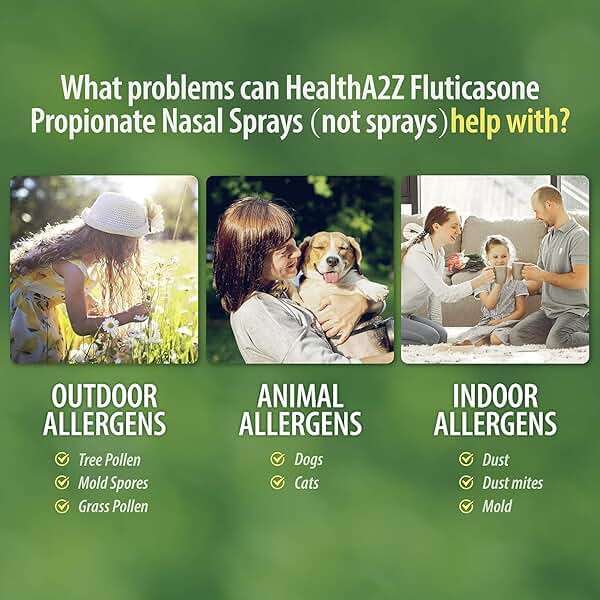 HealthA2Z® Fluticasone Propionate Nasal Spray | 50 mcg per Spray | 24 Hour Allergy Relief | 144 Sprays | 0.62 fl oz. (18.2mL) (0.62 fl oz. (Pack of 1)) - Image 3