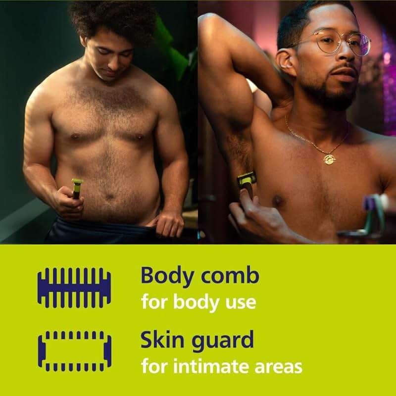 Philips Norelco OneBlade 360 with Connectivity Hybrid Face + Body, Electric Beard Trimmer, Shaver and Body Groomer Kit with 360 Blade Tech, 1x360 Blade, 5-in-1 Comb, Travel Case, Model QP4631/90 - Image 3