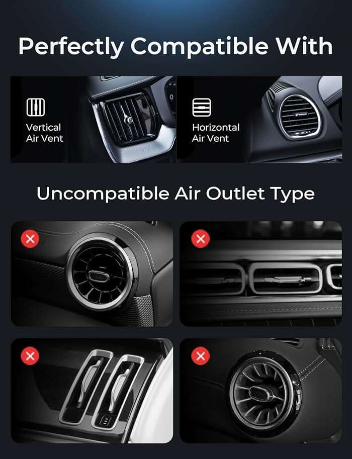 LISEN for 15W MagSafe Car Mount Charger,Magnetic Wireless Car Charger for iPhone 17 Pro Max Accessories,Magnetic Phone Holder for iPhone 17 Air Pro Max Plus 16 15 14 13 12,Samsung S25/24 with MagSafe - Image 8