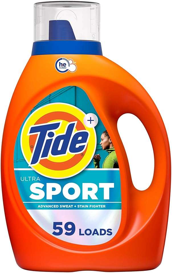 Tide Ultra Sport Liquid Laundry Detergent, 84 fl oz, 59 Loads, Laundry Detergent Liquid with Advanced Sweat plus Stain Fighters - Image 1