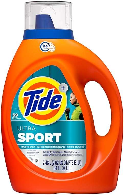 Tide Ultra Sport Liquid Laundry Detergent, 84 fl oz, 59 Loads, Laundry Detergent Liquid with Advanced Sweat plus Stain Fighters - Image 11