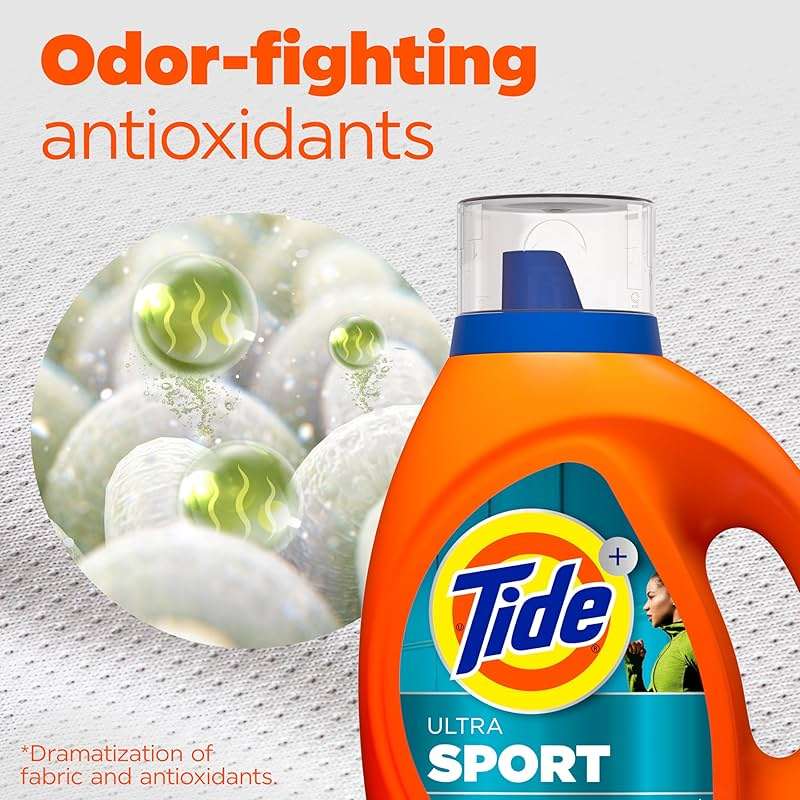 Tide Ultra Sport Liquid Laundry Detergent, 84 fl oz, 59 Loads, Laundry Detergent Liquid with Advanced Sweat plus Stain Fighters - Image 4