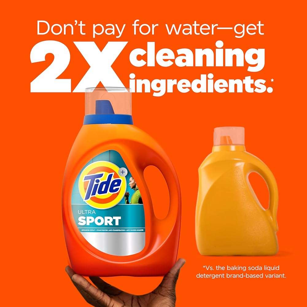 Tide Ultra Sport Liquid Laundry Detergent, 84 fl oz, 59 Loads, Laundry Detergent Liquid with Advanced Sweat plus Stain Fighters - Image 6