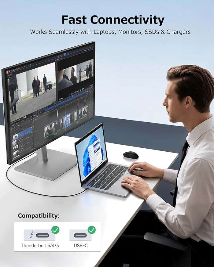 Cable Matters 40Gbps USB 4 Cable - 6.6ft, Supports Up to [8K@60Hz / 4K@240Hz Video, 240W Charging, 40Gbps Data Transfer] USB4 Cable, Black, Compatible with Thunderbolt 4, MacBook, XPS, Surface Pro - Image 6
