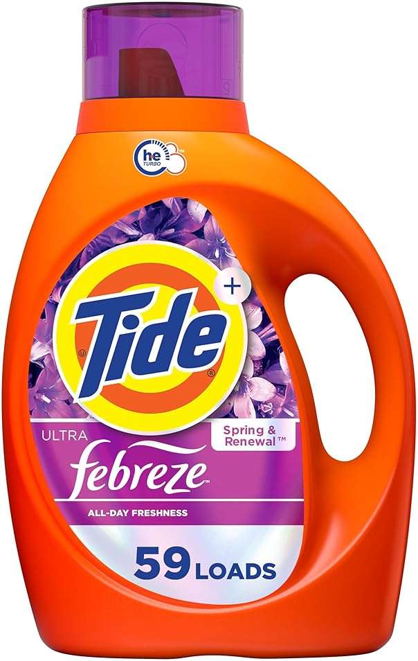 Tide Ultra Febreze Liquid Laundry Detergent, Spring and Renewal scent, 84 fl oz, 59 Loads, Laundry Detergent Liquid with All-Day Freshness - Image 1