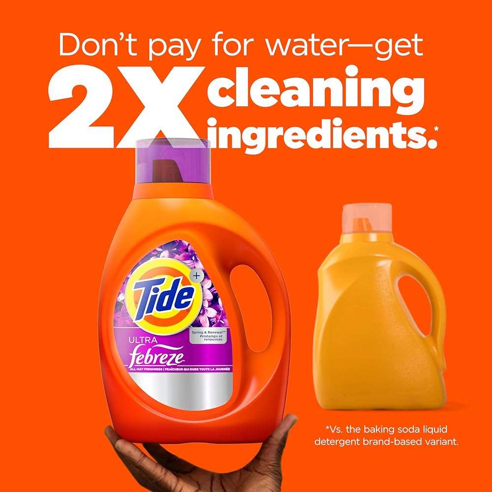 Tide Ultra Febreze Liquid Laundry Detergent, Spring and Renewal scent, 84 fl oz, 59 Loads, Laundry Detergent Liquid with All-Day Freshness - Image 5