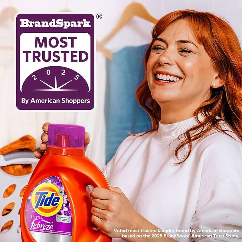 Tide Ultra Febreze Liquid Laundry Detergent, Spring and Renewal scent, 84 fl oz, 59 Loads, Laundry Detergent Liquid with All-Day Freshness - Image 7