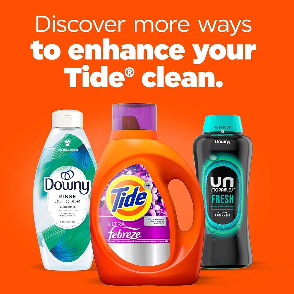 Tide Ultra Febreze Liquid Laundry Detergent, Spring and Renewal scent, 84 fl oz, 59 Loads, Laundry Detergent Liquid with All-Day Freshness - Image 9