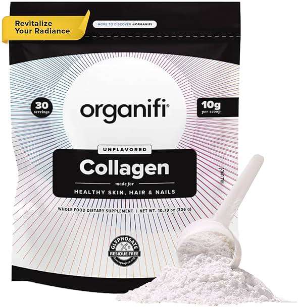 Organifi Collagen Powder - Fuller Hair, Stronger Nails, and Radiant Skin - Replenish and Rebuild Your Body - Gluten-Free, Dairy-Free, and Soy-Free Hydrolyzed Multi Collagen Peptides, 30 Servings - Image 1