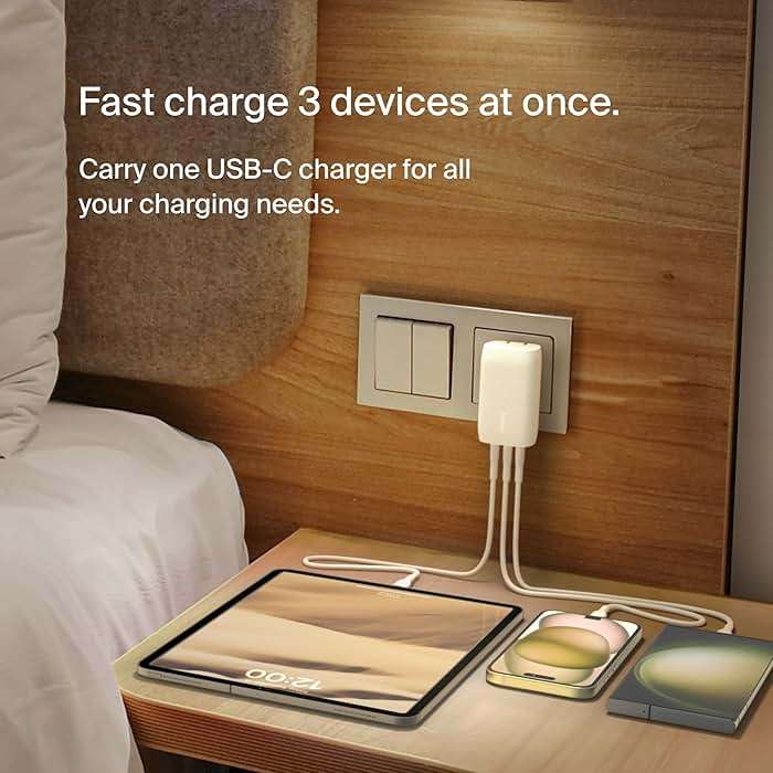 Belkin 3-Port USB C Charger Block 67W - PPS, USB-C PD 3.1 Enabled Fast Charging Charger for iPhone 17, MacBook Pro, AirPods, Samsung Galaxy S25, Google Pixel 10, Nintendo Switch 2 & More - White - Image 2