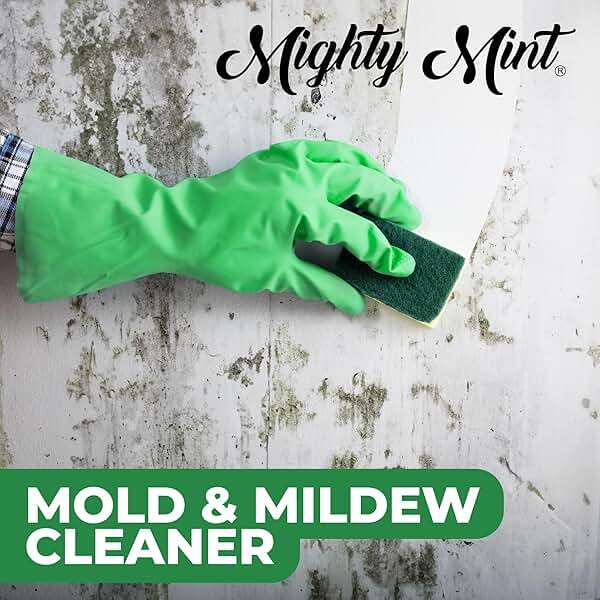 Mighty Mint Mold & Mildew Stain Remover Spray, Rapid Clean for Bathroom, Kitchen, Hard Water, Outdoors, Natural Peppermint Scent, 16oz - Image 4
