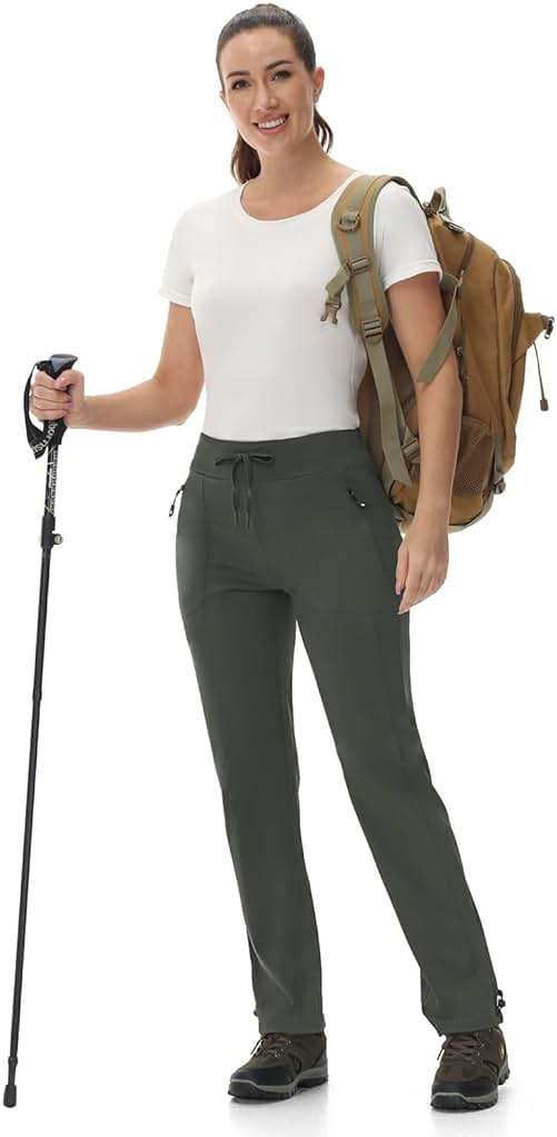 Rdruko Women's Hiking Pants Quick Dry Lightweight Water Resistant Outdoor Pants Athletic Joggers with Zipper Pockets - Image 6