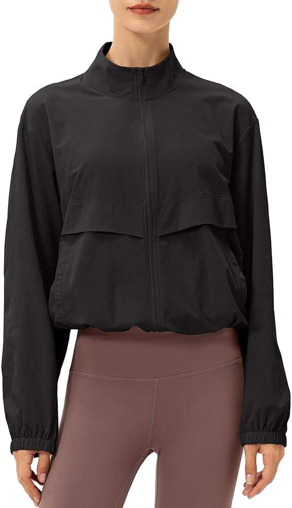 Gacaky Women's Lightweight Athletic Jacket Sun Protection Full Zip Long Sleeve Shirts Workout Track Jackets with Pocket - Image 1