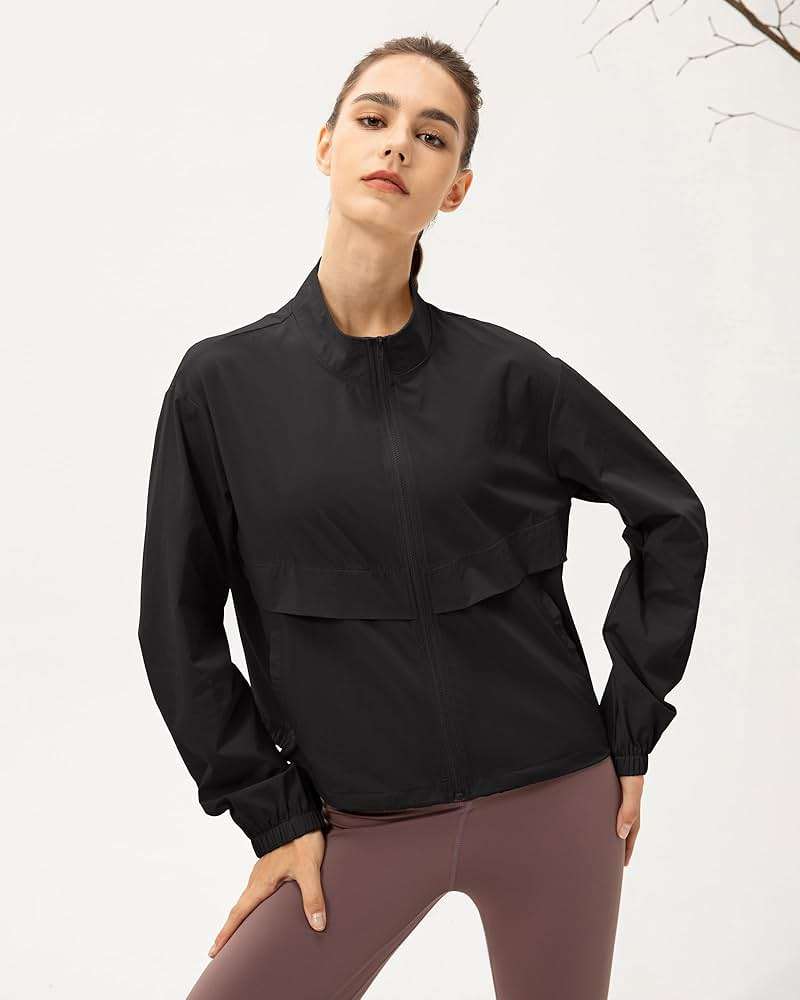 Gacaky Women's Lightweight Athletic Jacket Sun Protection Full Zip Long Sleeve Shirts Workout Track Jackets with Pocket - Image 5