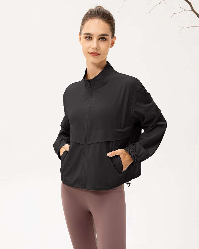 Gacaky Women's Lightweight Athletic Jacket Sun Protection Full Zip Long Sleeve Shirts Workout Track Jackets with Pocket - Image 7