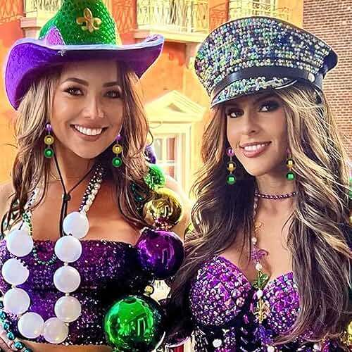 Mardi Gras Earrings Mardi Gras Beaded Mask Dangle Earrings for Women, Pendientes De Carnaval,Carnival Parade Jewelry Holiday Gifts - Image 3